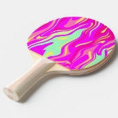 ピンクカラフルマゼンタイエローミントグリーンのストリーク 卓球ラケット (正面アングル)