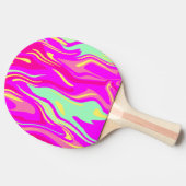 ピンクカラフルマゼンタイエローミントグリーンのストリーク 卓球ラケット (横)