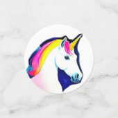 ピンクカラフルユニコーンガールハッピーバースデーパーティー コンフェッティ (スモール正面)