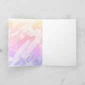 ピンクカラフルユニコーンガールハッピーバースデー カード (内部)