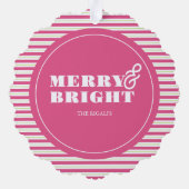 ピンクカラフルユニークのクリスマス オーナメントカード (裏面)