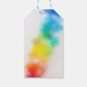 ピンクカラフルレッドイエローブルーグリーン抽象芸術アート ギフトタグ (裏面)