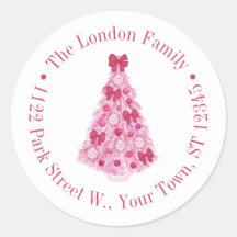 ピンクカラフルレッドクリスマスツリー差出人住所