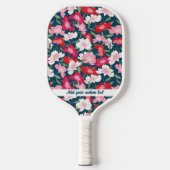 ピンクカラフルレッドフローラルパターカスタムン ピックルボールラケット (正面)