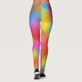 ピンクカラフルレッドブルーグリーンイエロートレンディーモダン レギンス (裏面)