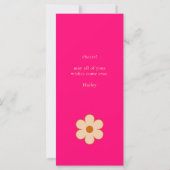 ピンクカラフルレトロフローラハッピーバースデーカード (裏面)