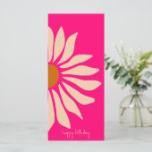 ピンクカラフルレトロフローラハッピーバースデーカード (スタンド正面)