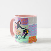 ピンクカラフルレトロ姿スケーター マグカップ (正面左)