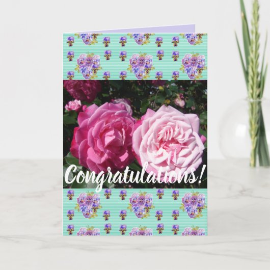 ピンクカラフルローズフローラ規制カード カード (正面)