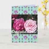 ピンクカラフルローズフローラ規制カード カード (黄色い花)