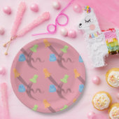 ピンクカラフル幽霊ハローウィンパーティ ペーパープレート (パーティー)