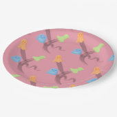 ピンクカラフル幽霊ハローウィンパーティ ペーパープレート (アングル)