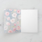 ピンクカラフル春の花オンシェード・オブ・ブルー カード (内部)