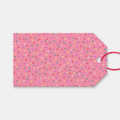 ピンクカラフル水玉模様 ギフトタグ (正面(横))