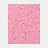 ピンクカラフル水玉模様 フリースブランケット (正面)