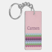 ピンクカラフル波 キーホルダー (正面左)