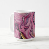ピンクカラフル渦巻きマグカップ コーヒーマグカップ (正面左)