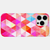 ピンクカラフル色の三角形パターン Case-Mate iPhoneケース (裏面 (横))