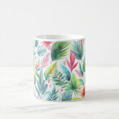 ピンクカラフル色の明離れるい熱帯の コーヒーマグカップ (中央)