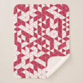 ピンクカラフル色マゼンタジオメトリ三角形 シェルパブランケット (正面)