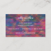 ピンクカラフル色数々のの幾何学的名刺 名刺 (裏面)