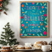 ピンクカラフル花模様感動的タイポグラフィ ポスター