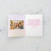 ピンクカラフル誕生日キッズガール2写真ありがとう カード (内部)