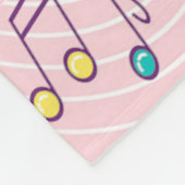 ピンクカラフル音符パターンミュージシャンミュージカル フリースブランケット (角)