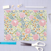 ピンクカラフル&グリーンフローラ花ティッシュペーパー 薄葉紙 (クラフト)