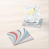 ピンクカラフル、ブルー、グレーのレトロビデオ スクエアペーパーコースター (インサイチュ)