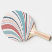 ピンクカラフル、ブルー、グレーのレトロビデオ 卓球ラケット (横)