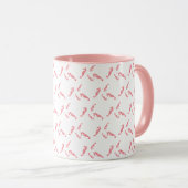 ピンクカラフル&レッドシーホース海をテーマにした マグカップ (正面右)