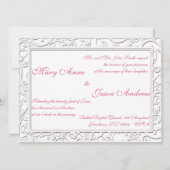 ピンクカラリリージュフローリッシュフレーム結婚式招待状 招待状 (裏面)