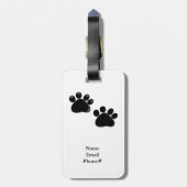 ピンクカラーの漫画の犬 ラゲッジタグ (裏面縦)