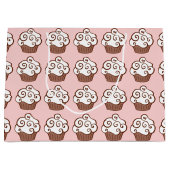 ピンクカラーカップケーキ抱き枕 ラージペーパーバッグ (正面)