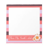 ピンクカラーパレット先生メモ帳(デイジー付) ノートパッド (正面)