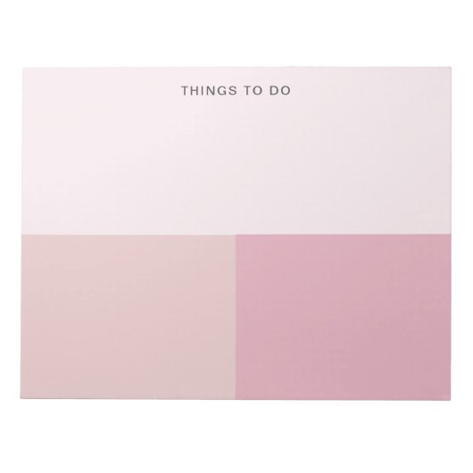 ピンクカラーブロックの引き裂きを作成するリストを作成するには遠くに ノートパッド (正面)