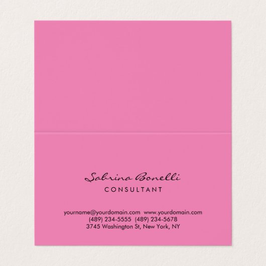 ピンクカラーミニマルモダンプロフェッショナル 名刺 (外部フラット)