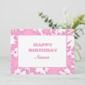 ピンクカラー私デイジー誕生日カード シーズンカード (スタンド正面)