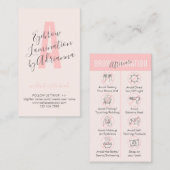 ピンクカラー積層アフターケアアドバイス 名刺 (正面/裏面)