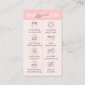 ピンクカラー積層アフターケアアドバイス 名刺 (裏面)