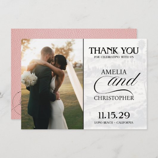 ピンクカリフォルニアパスポート サンキューカード (正面/裏面)