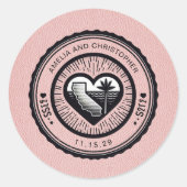 ピンクカリフォルニアパスポート ラウンドシール (正面)