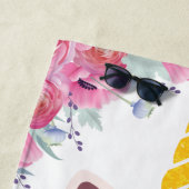 ピンクカリフォルニアポピーフローラユニコーンヘッド ビーチタオル (インサイチュ)