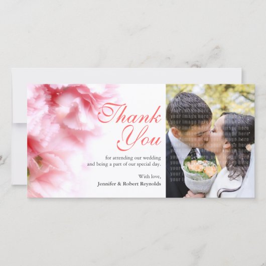 ピンクカルナティオカスタムスの写真サンキューカード サンキューカード (正面)