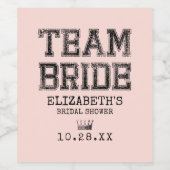ピンクカレジタチームブライドブライダルシャワー ワインラベル (シングルラベル)