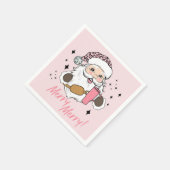 ピンクカワイサンタブージェサンタw/スタンリーベルトバッグ スタンダードカクテルナプキン (角)