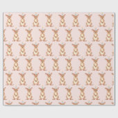 ピンクカンガルー誕生日パーティーギフトラッピング紙 ラッピングペーパー (フラット)