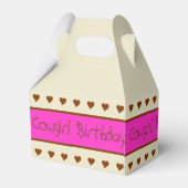 ピンクカントリーウェスタン女性のカーボーイブーツパーティーギフトボックス フェイバーボックス (裏面サイド)