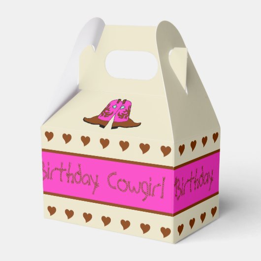 ピンクカントリーウェスタン女性のカーボーイブーツパーティーギフトボックス フェイバーボックス (正面サイド)
